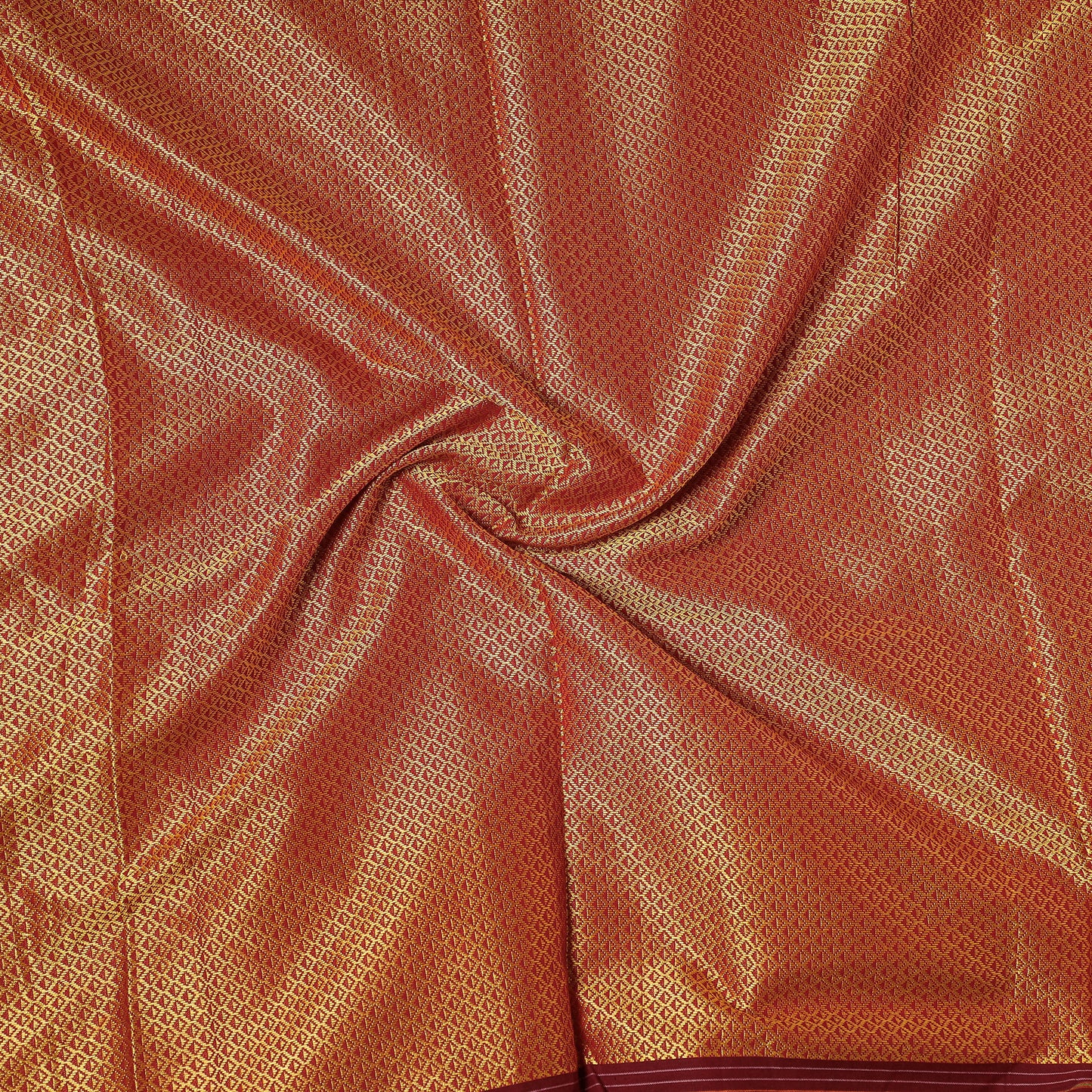 Orange - Karnataka Khun Weave Cotton Precut Fabric (1.5 meter)