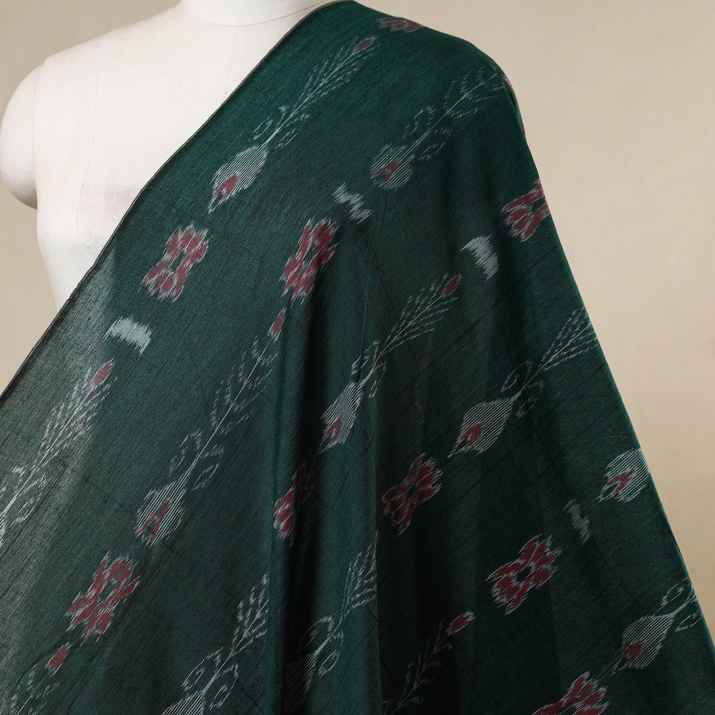 Green - handloom cotton sambalpuri ikat fabric 08