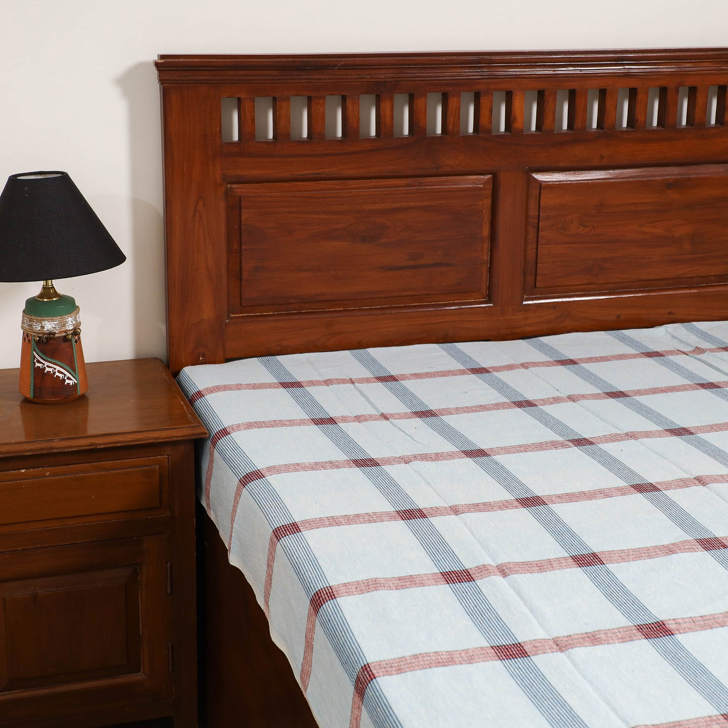 Handloom Cotton Single Bedsheet (90 x 60 in) 271