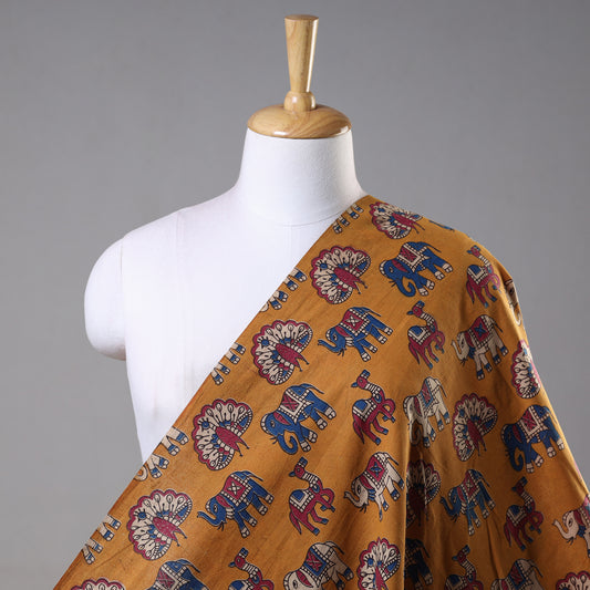 Yellow - Kalamkari Printed Cotton Fabric