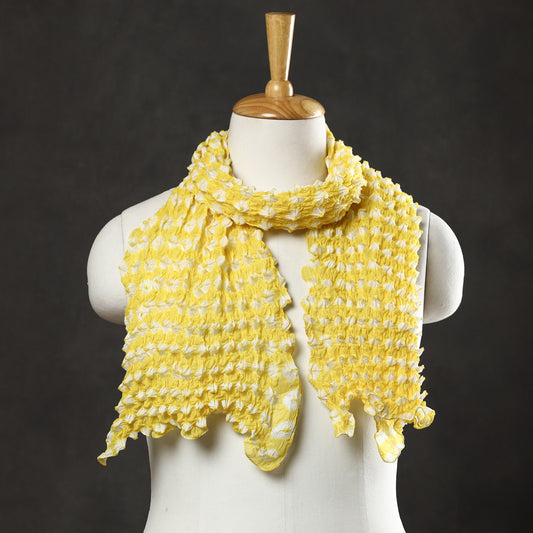 Yellow - Kutch Bandhani Tie-Dye Cotton Stole