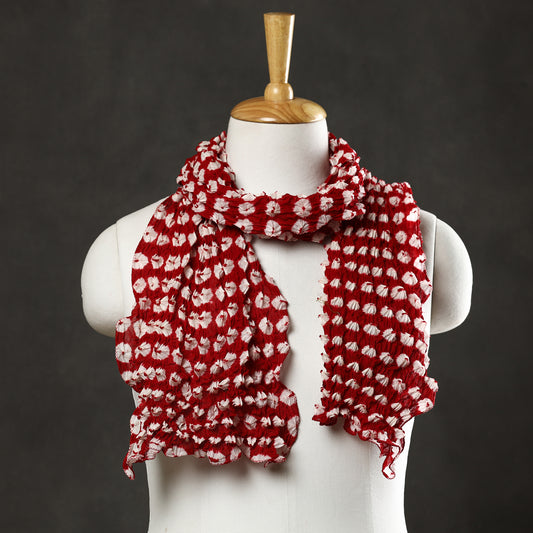 Red - Kutch Bandhani Tie-Dye Cotton Stole