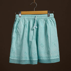 Blue - cotton hand embroidery chikankari short 20