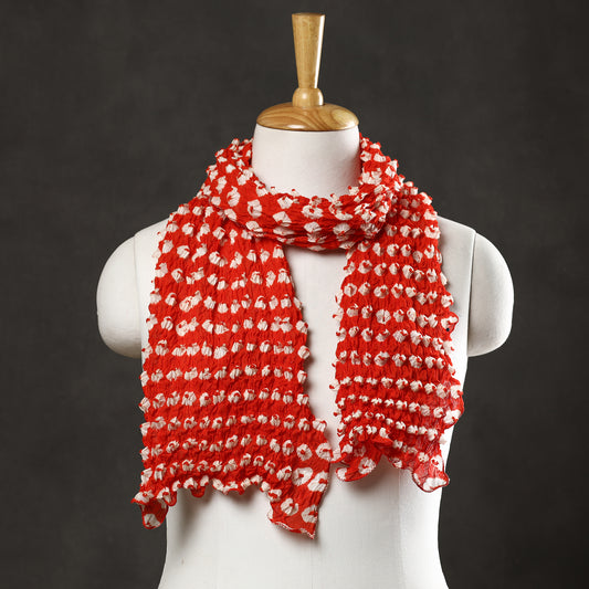 Red - Kutch Bandhani Tie-Dye Cotton Stole