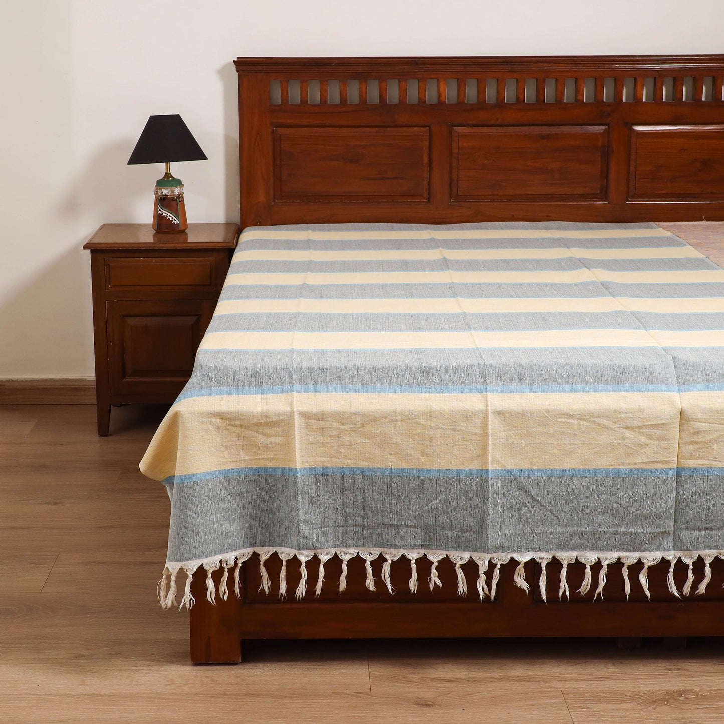 Handloom Cotton Single Bedsheet (90 x 60 in) 277