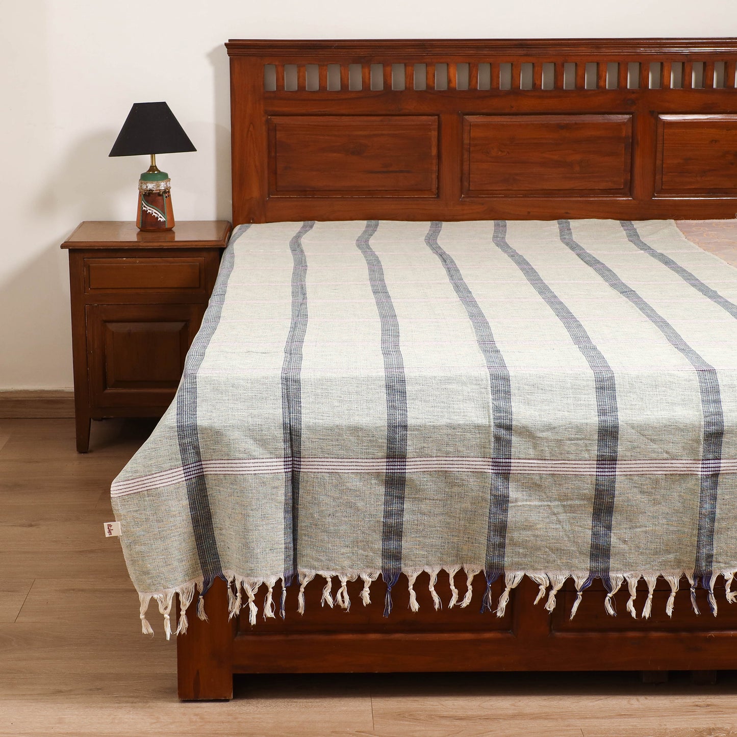 Handloom Cotton Single Bedsheet (90 x 60 in) 278