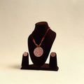Handcrafted Wooden Beads Fabart Necklace Set 38