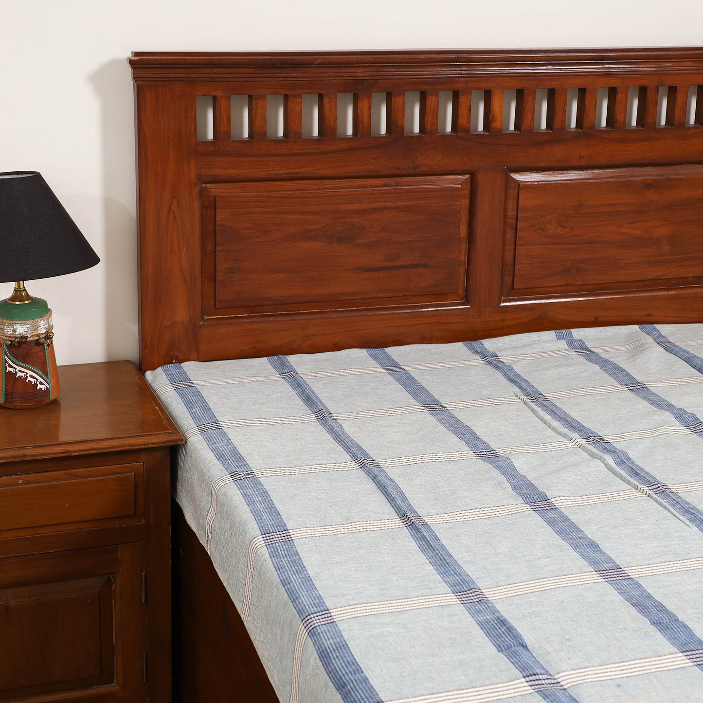 Handloom Cotton Single Bedsheet (90 x 60 in) 279