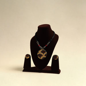 Handcrafted Wooden Beads Fabart Necklace Set 42