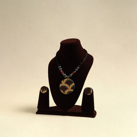 Handcrafted Wooden Beads Fabart Necklace Set 42