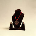 Handcrafted Wooden Beads Fabart Necklace Set 44