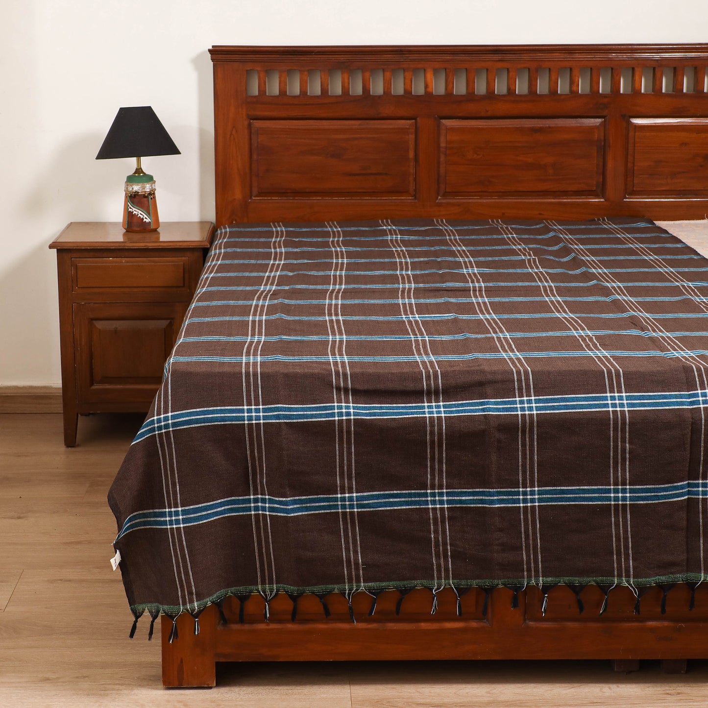 Handloom Cotton Single Bedsheet (90 x 60 in) 281