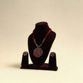 Handcrafted Wooden Beads Fabart Necklace Set 45