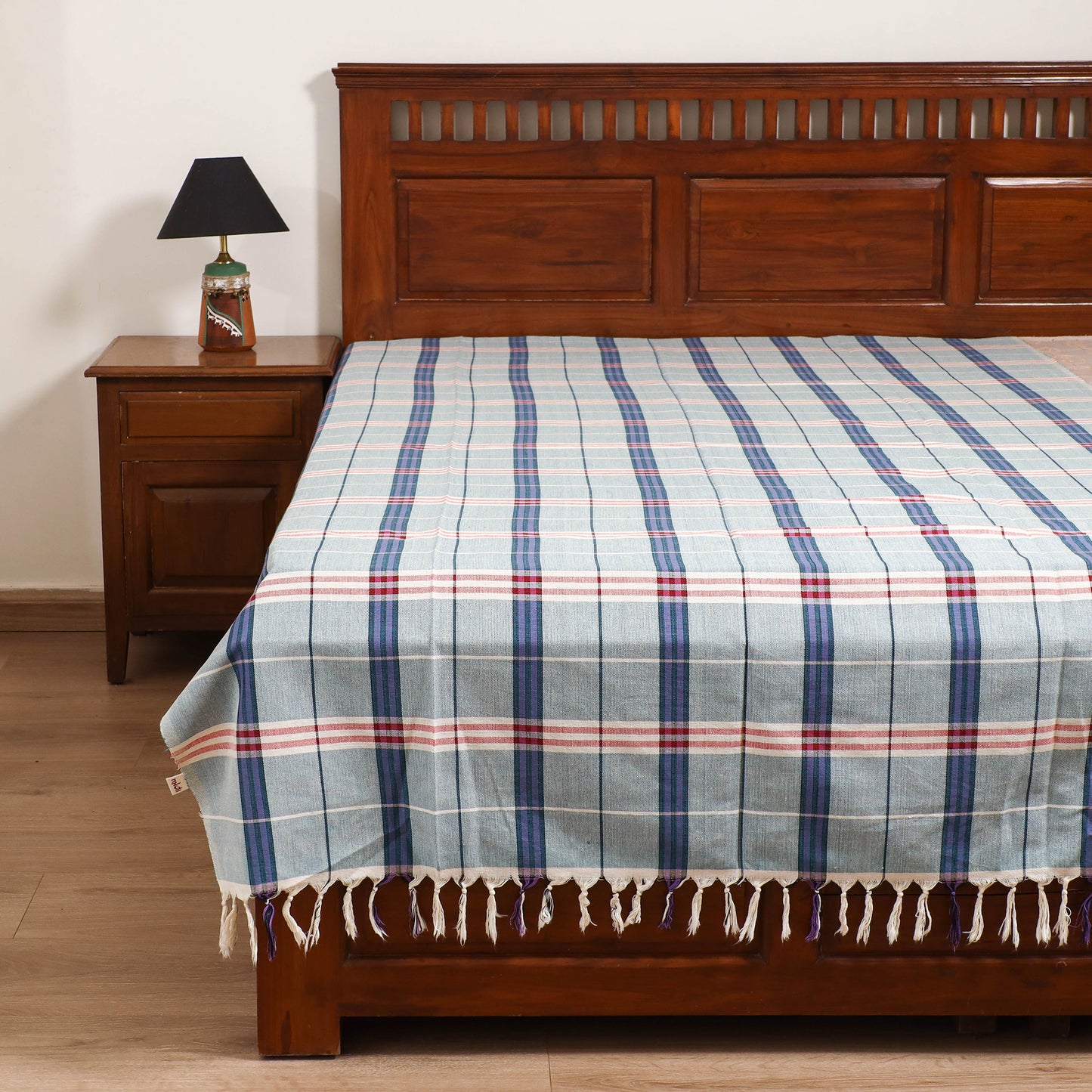 Handloom Cotton Single Bedsheet (90 x 60 in) 282