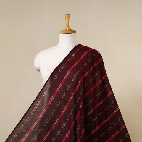Maroon - handloom cotton sambalpuri ikat fabric 10