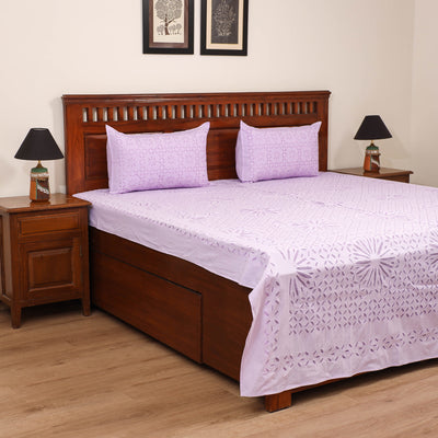 Barmer Applique Cutwork Cotton Double Bedsheet Set (108 x 90 in) 01