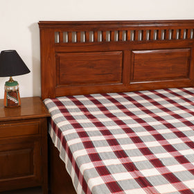 Handloom Cotton Single Bedsheet (90 x 60 in) 286