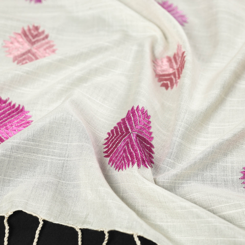 Phulkari Hand Embroidery Silk Handloom Stole
