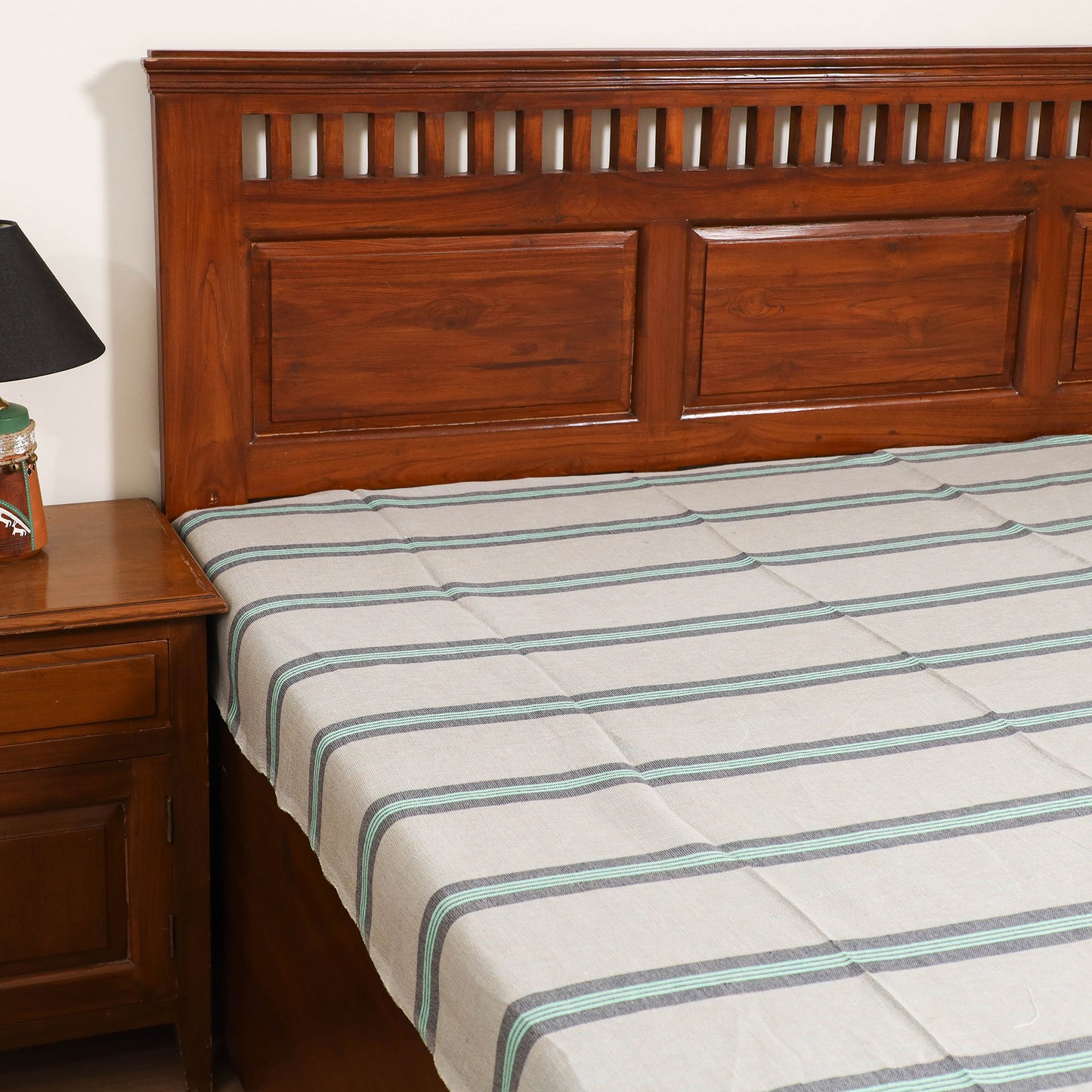 Handloom Cotton Single Bedsheet (90 x 60 in) 287
