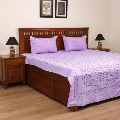Barmer Applique Cutwork Cotton Double Bedsheet Set (108 x 90 in) 03