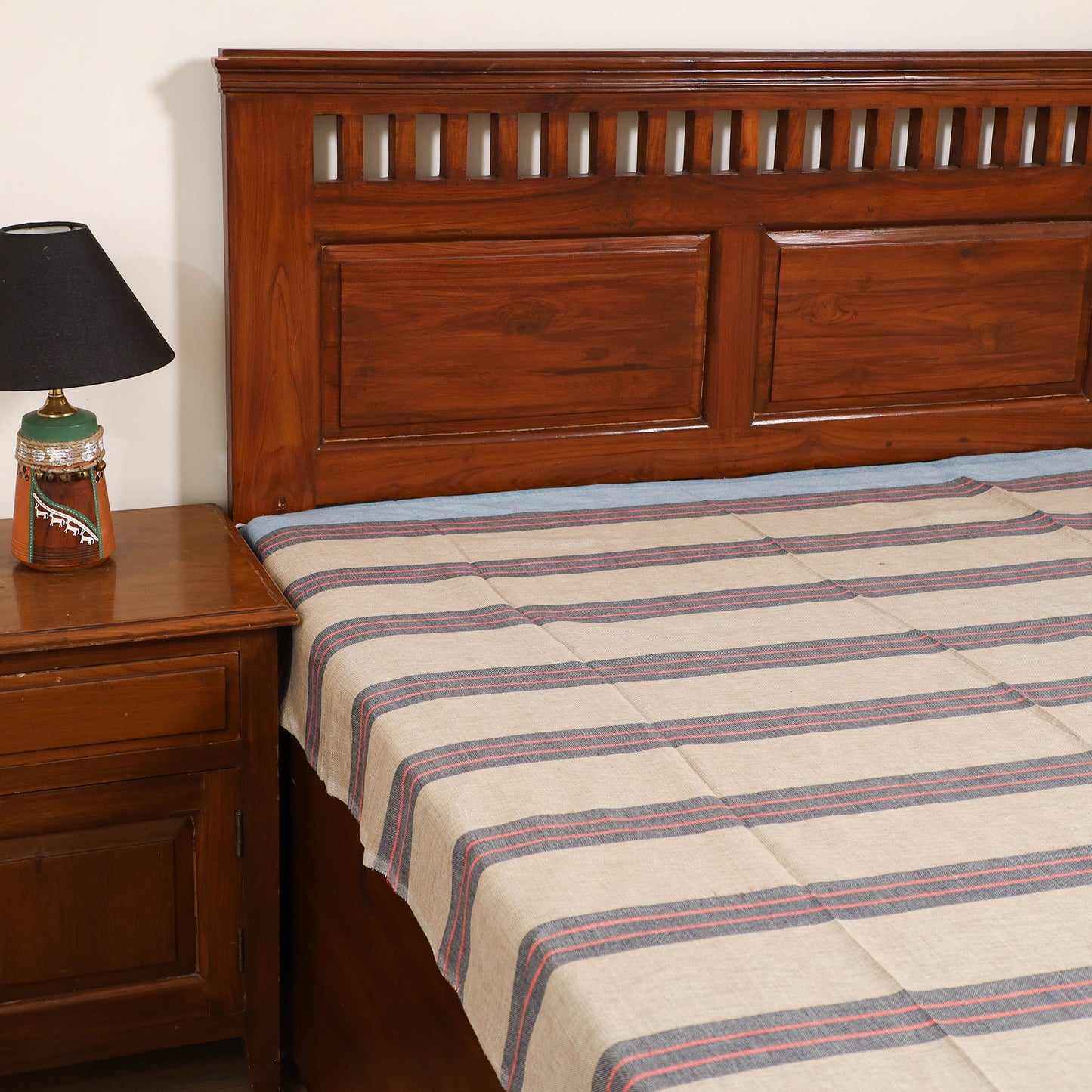 Handloom Cotton Single Bedsheet (90 x 60 in) 288
