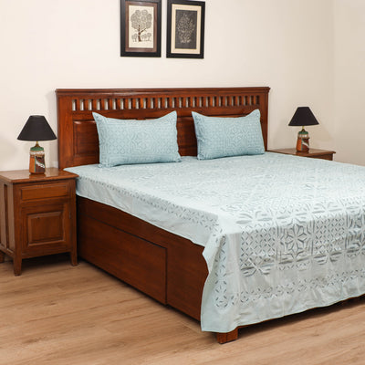 Barmer Applique Cutwork Cotton Double Bedsheet Set (108 x 90 in) 05