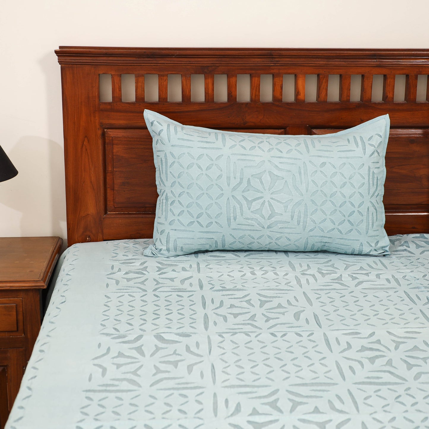 Barmer Applique Cutwork Cotton Double Bedsheet Set (108 x 90 in) 05