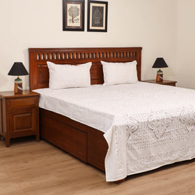 Barmer Applique Cutwork Cotton Double Bedsheet Set (108 x 90 in) 06