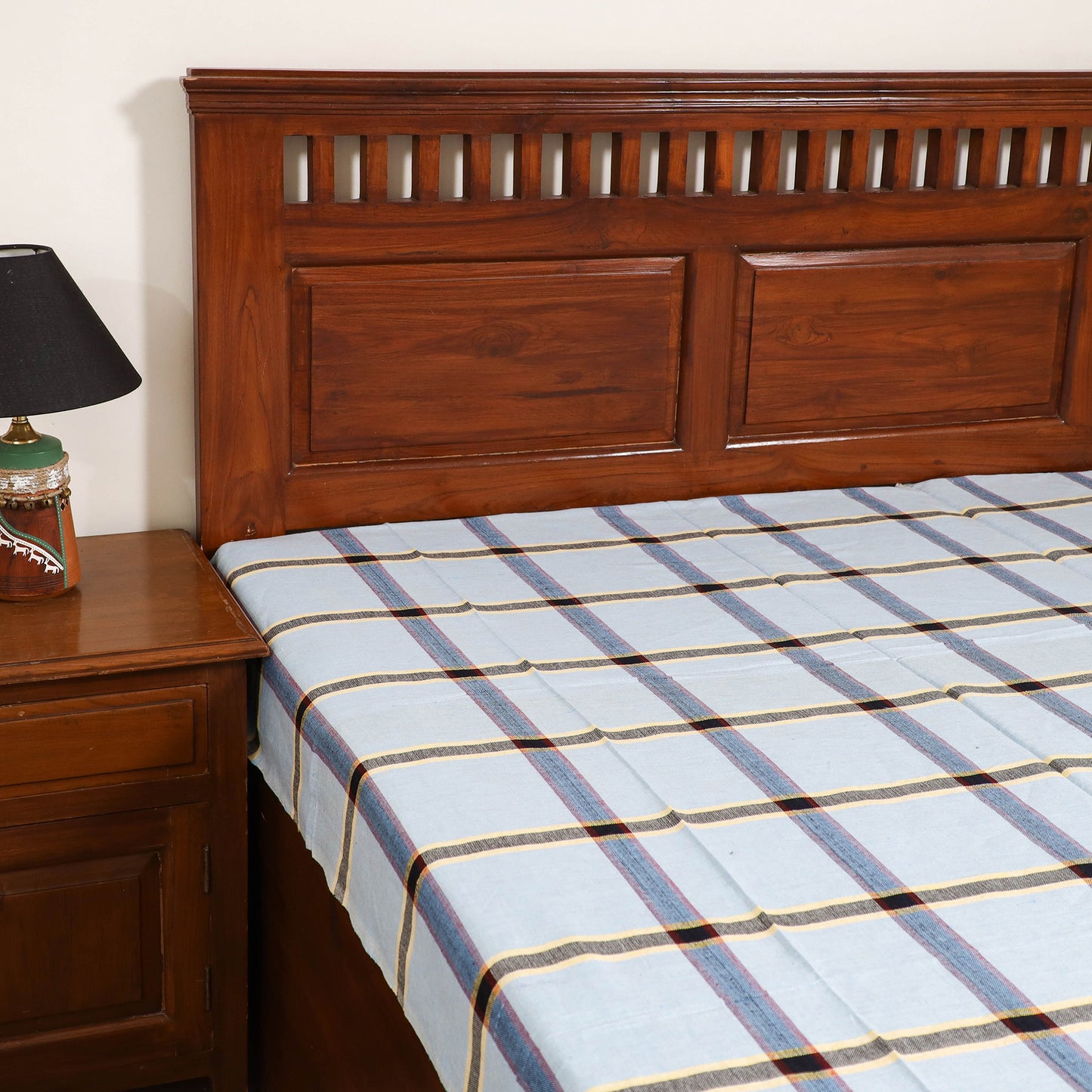 Handloom Cotton Single Bedsheet (90 x 60 in) 290