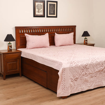 Barmer Applique Cutwork Cotton Double Bedsheet Set (108 x 90 in) 07