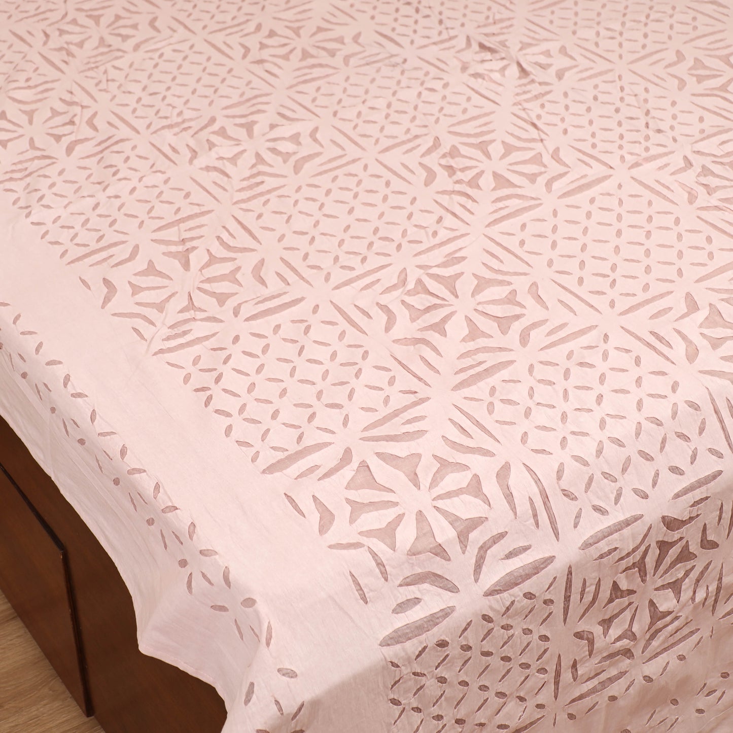 Barmer Applique Cutwork Cotton Double Bedsheet Set (108 x 90 in) 07
