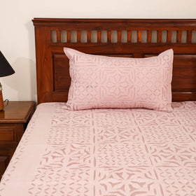 Barmer Applique Cutwork Cotton Double Bedsheet Set (108 x 90 in) 07