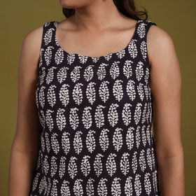 Black - natural dyed cotton short bagh kurta 01