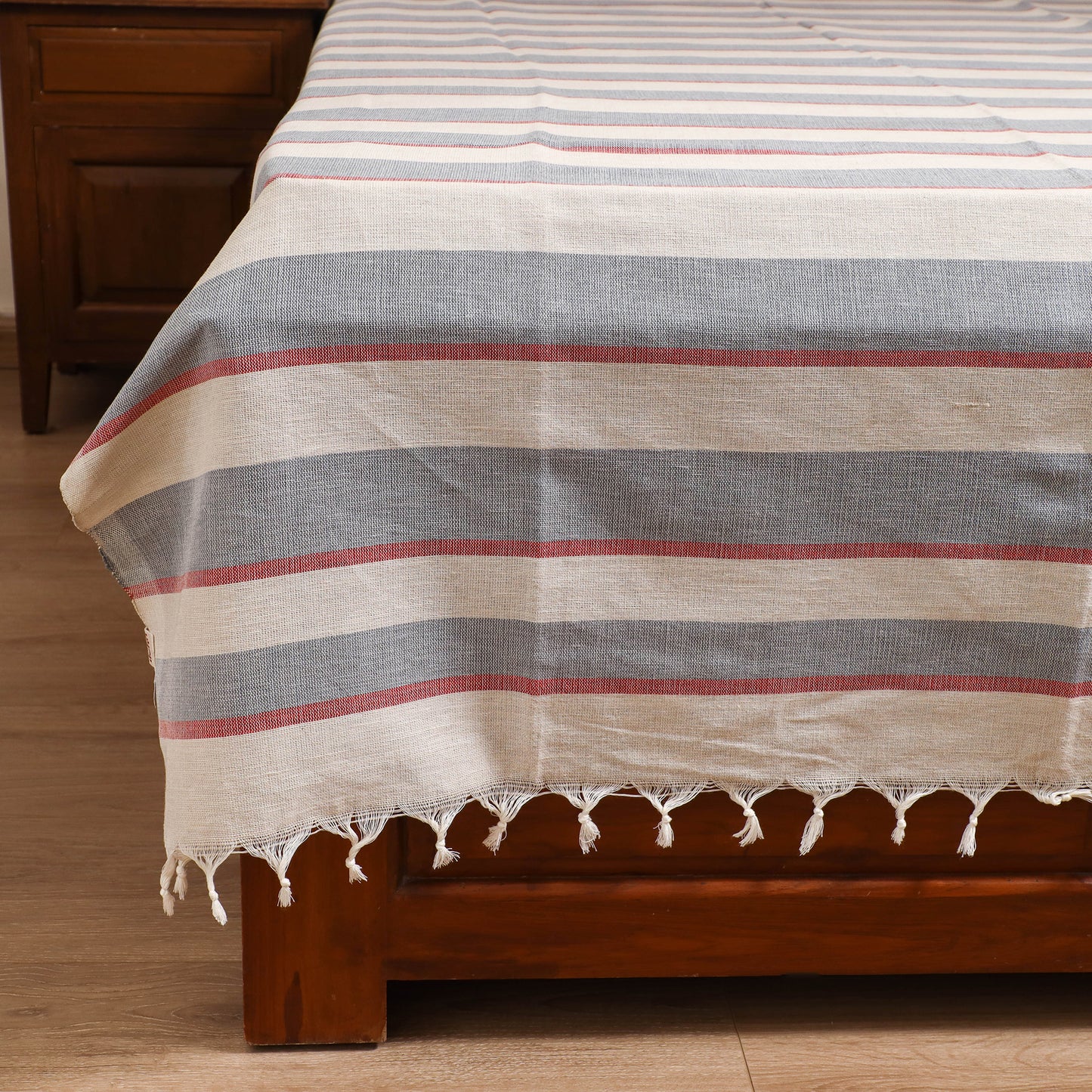 Handloom Cotton Single Bedsheet (90 x 60 in) 293