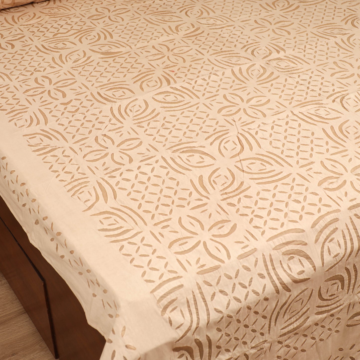Barmer Applique Cutwork Cotton Double Bedsheet Set (108 x 90 in) 12