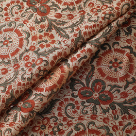 Handloom Chanderi Silk Natural Dyed Block Print Pedana Kalamkari Fabric 01