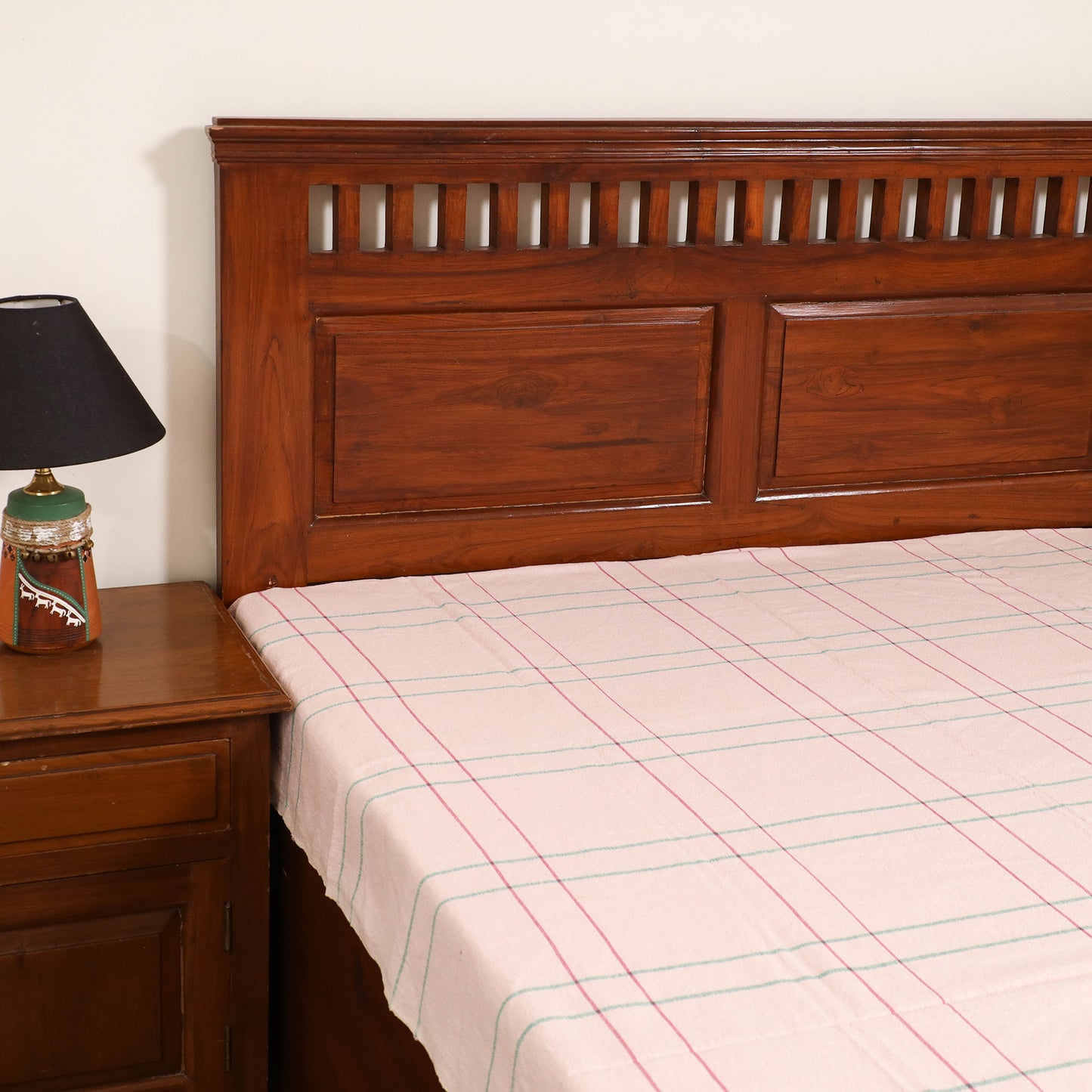 Handloom Cotton Single Bedsheet (90 x 60 in) 295