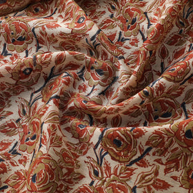 Handloom Chanderi Silk Natural Dyed Block Print Pedana Kalamkari Fabric 02