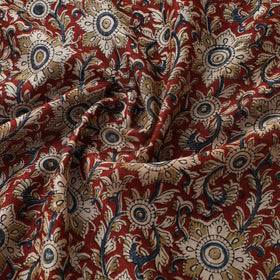 Handloom Chanderi Silk Natural Dyed Block Print Pedana Kalamkari Fabric 03