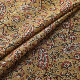 Handloom Chanderi Silk Natural Dyed Block Print Pedana Kalamkari Fabric 04