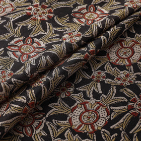 Handloom Chanderi Silk Natural Dyed Block Print Pedana Kalamkari Fabric 05