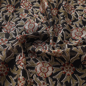 Handloom Chanderi Silk Natural Dyed Block Print Pedana Kalamkari Fabric 05
