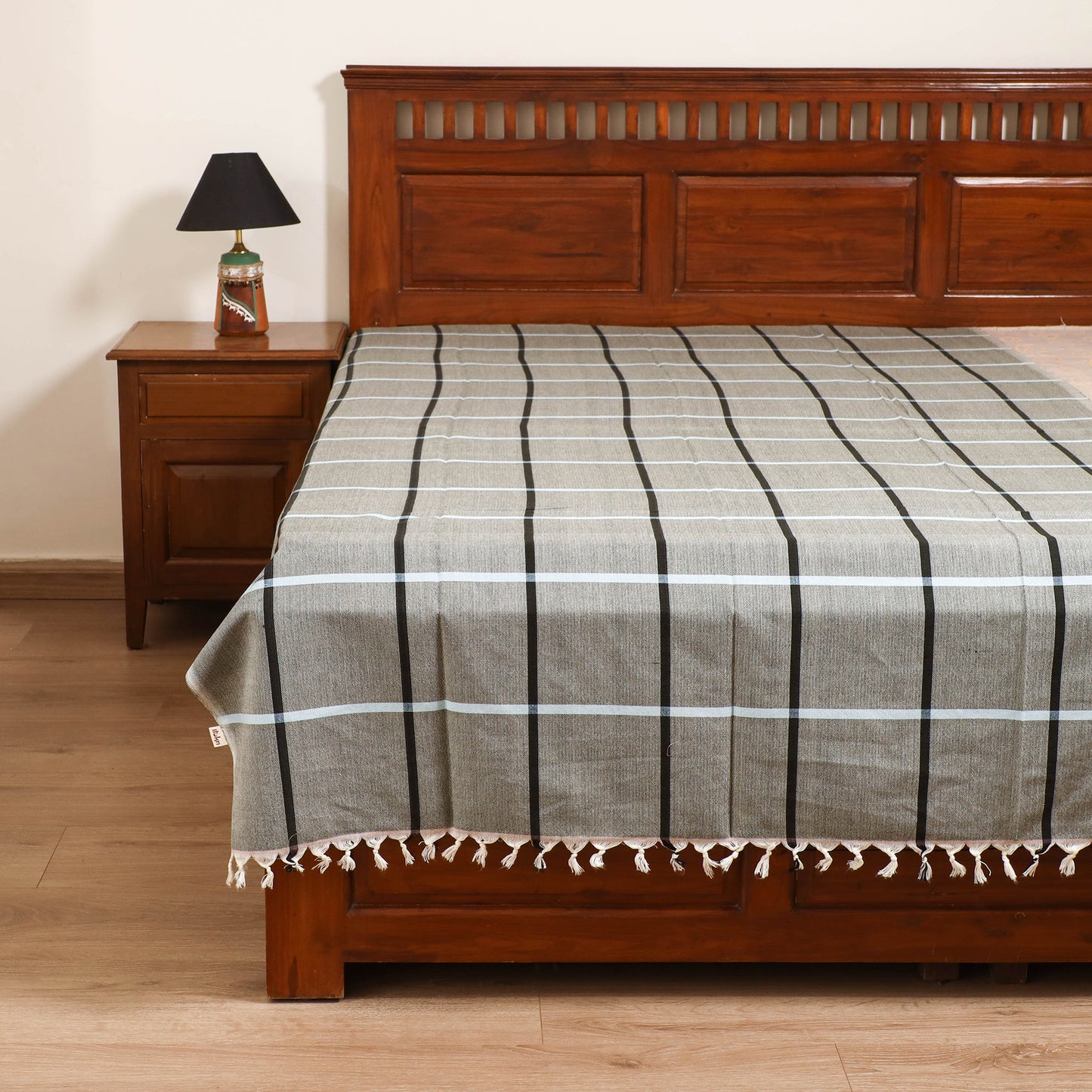 Handloom Cotton Single Bedsheet (90 x 60 in) 298