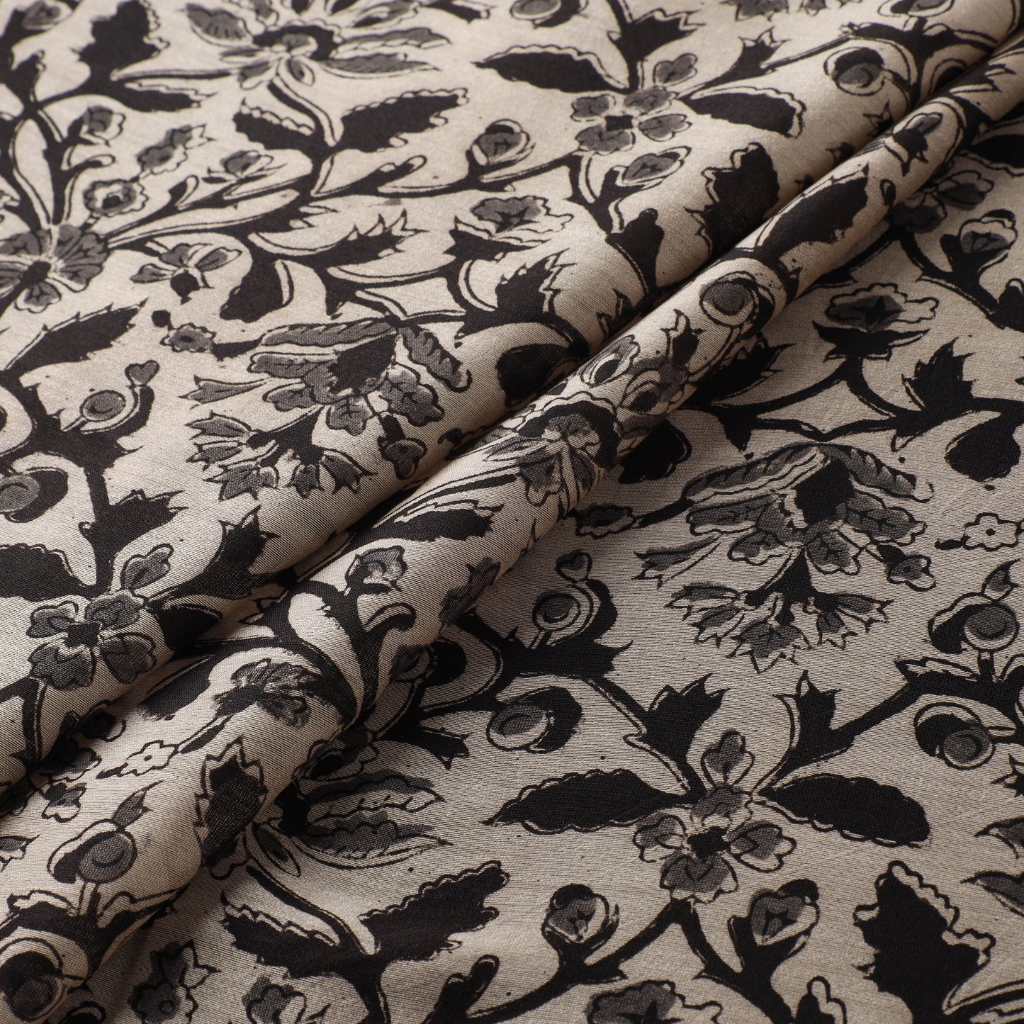 Handloom Chanderi Silk Natural Dyed Block Print Pedana Kalamkari Fabric 08