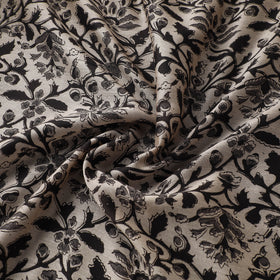 Handloom Chanderi Silk Natural Dyed Block Print Pedana Kalamkari Fabric 08