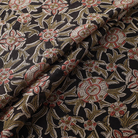 Handloom Chanderi Silk Natural Dyed Block Print Pedana Kalamkari Fabric 09