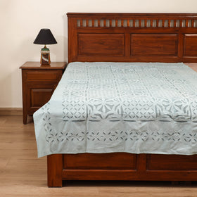 Barmer Applique Cutwork Cotton Single Bedsheet (90 x 60 in) 17
