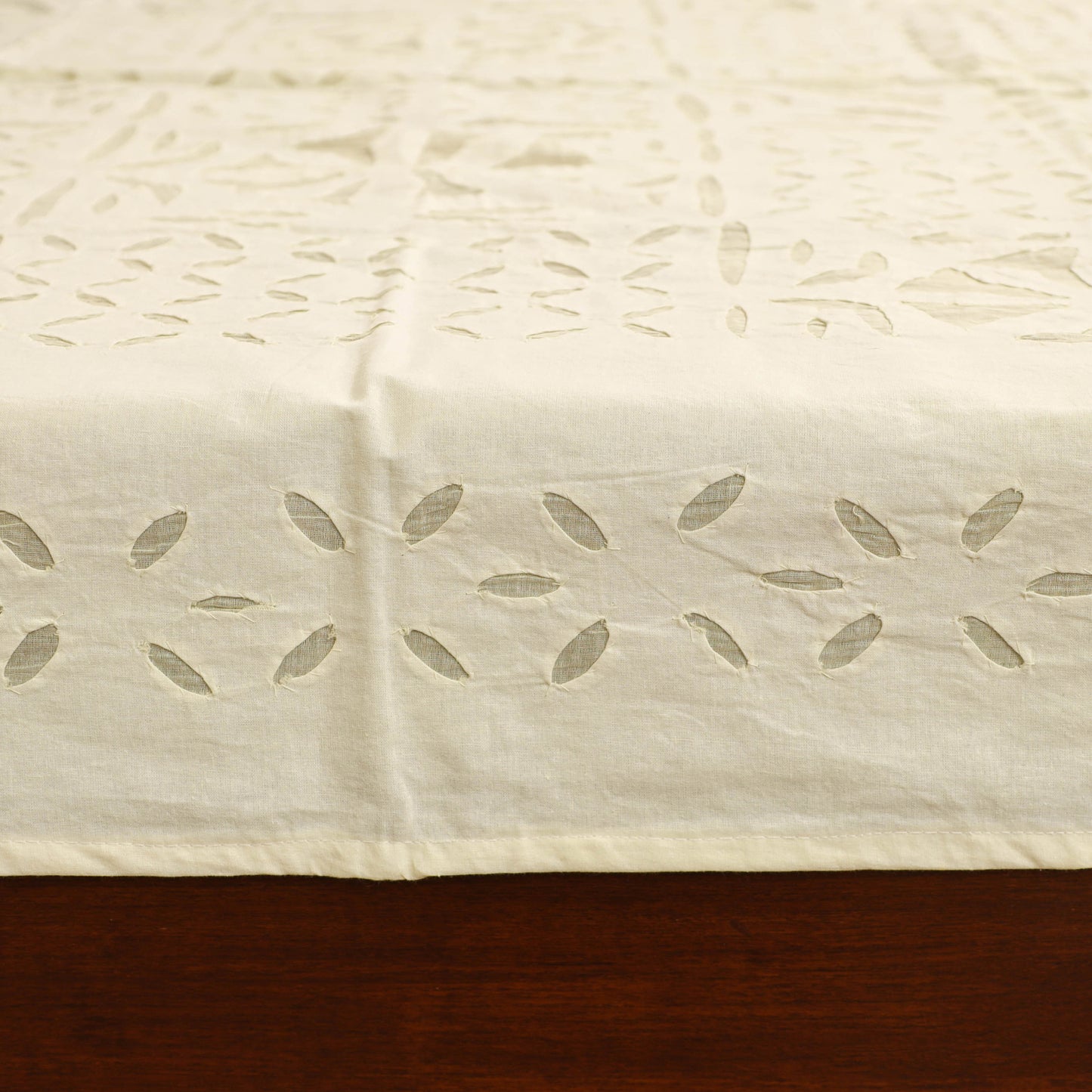 Barmer Applique Cutwork Cotton Single Bedsheet (90 x 60 in) 18
