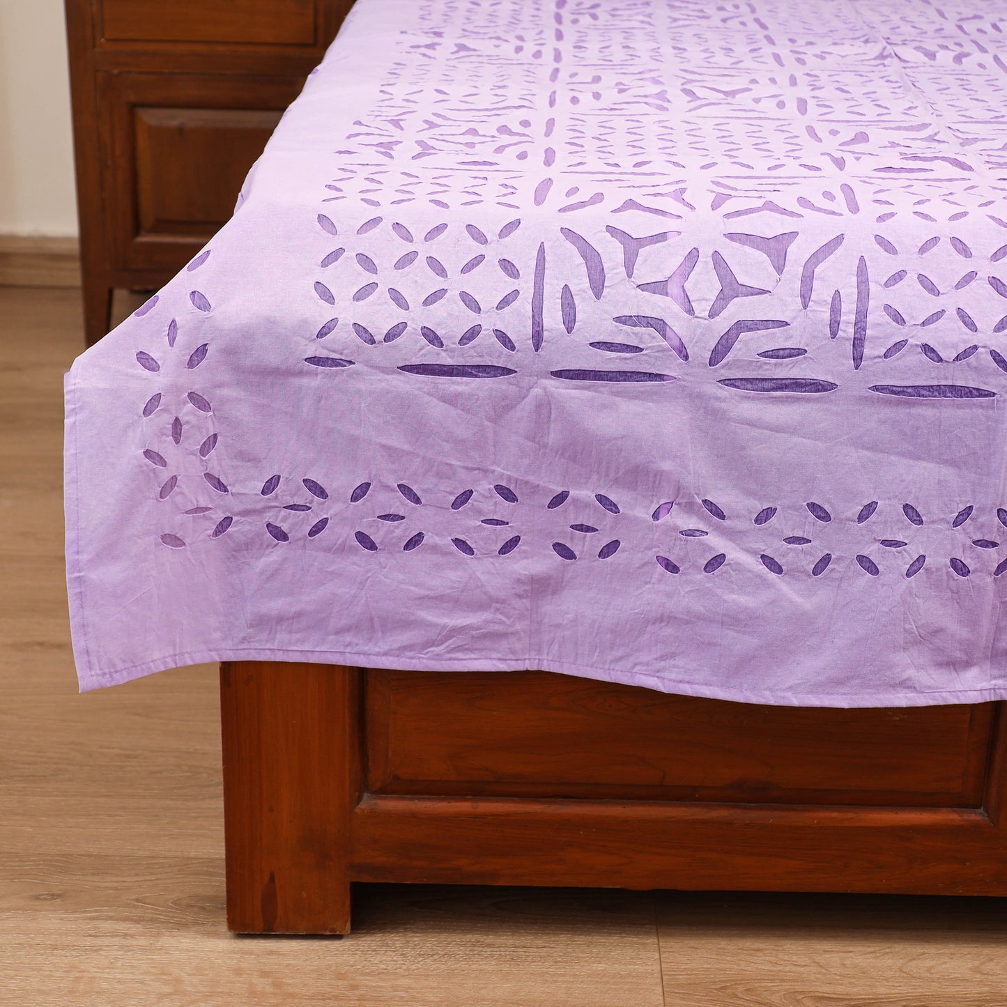 Barmer Applique Cutwork Cotton Single Bedsheet (90 x 60 in) 19