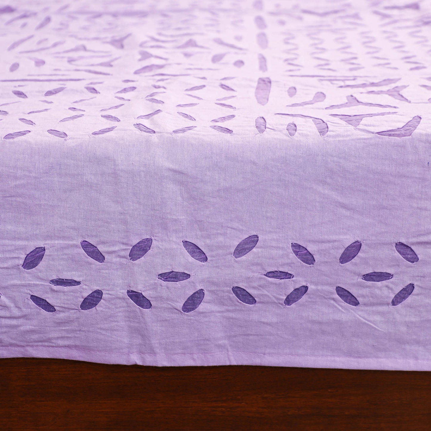 Barmer Applique Cutwork Cotton Single Bedsheet (90 x 60 in) 19